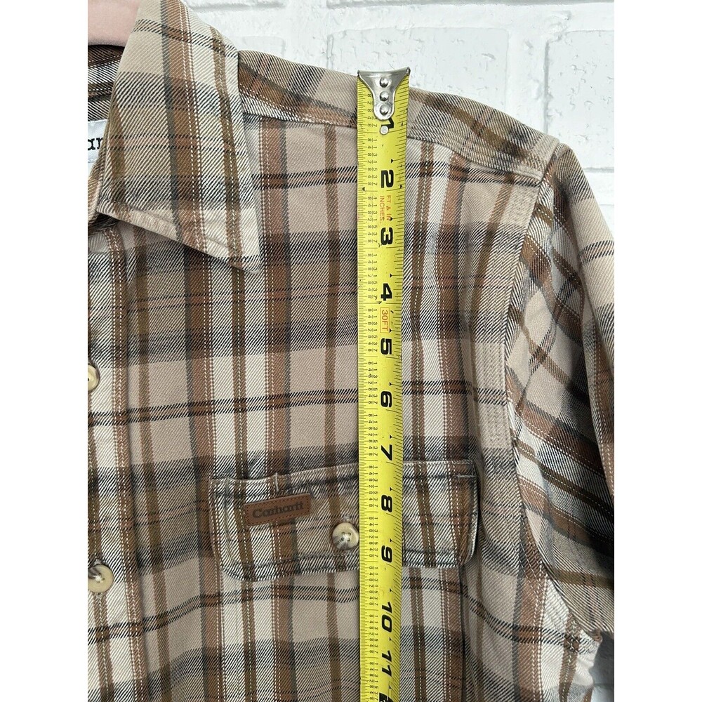 Carhartt Button Up Work Shirt Mens Medium Thick Heavy Cotton - Picture 7 of 9
